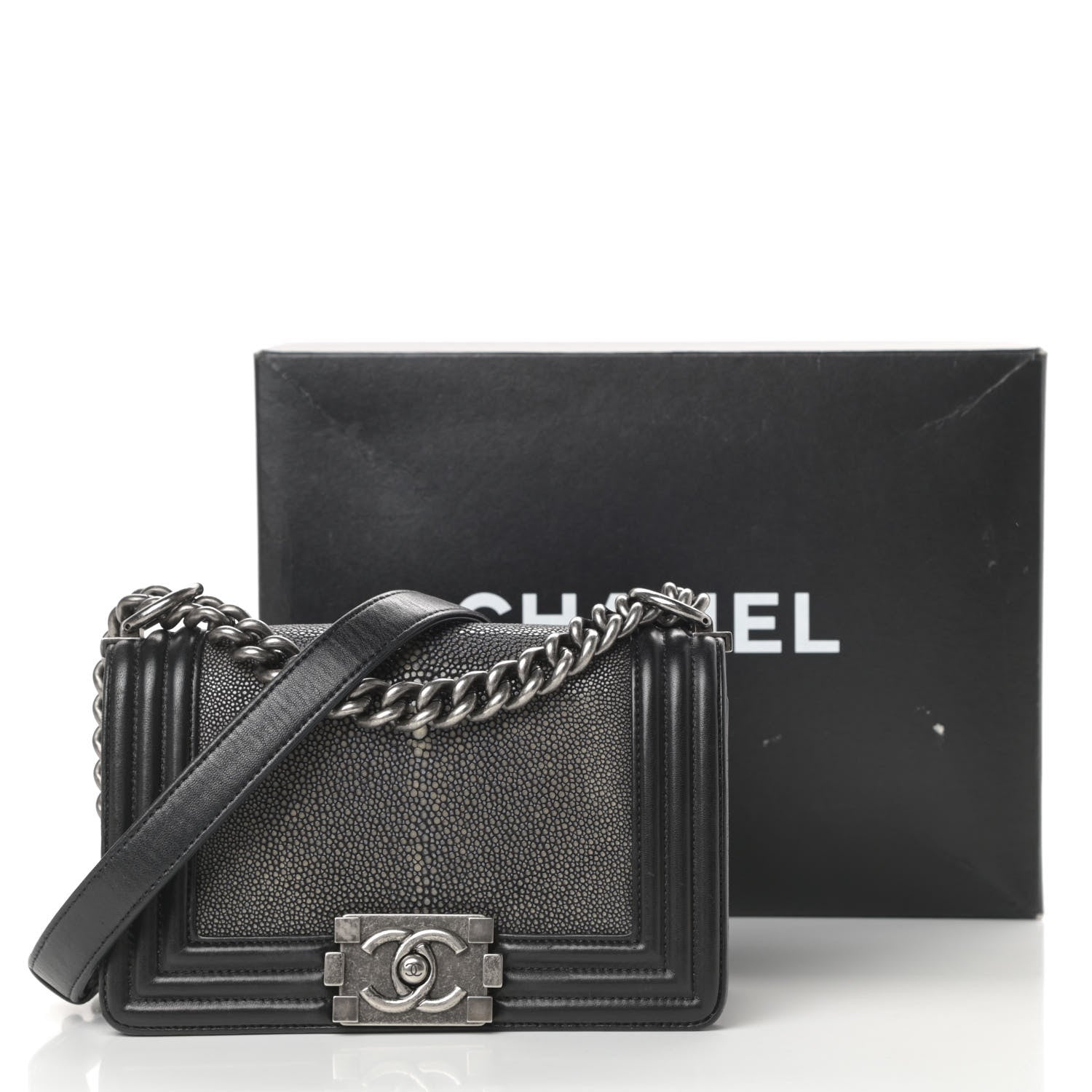 Chanel Galuchat Stingray Small Boy Flap Black 17 of 17