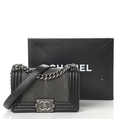 Chanel Galuchat Stingray Small Boy Flap Black 17 of 17