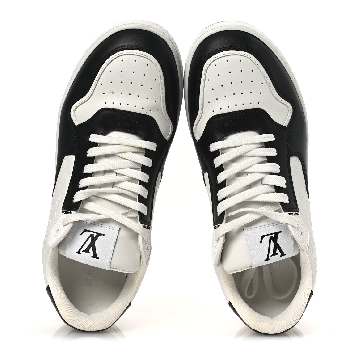 Louis Vuitton Calfskin Monogram LV Stadium Sneaker 38 White Black 2 of 11
