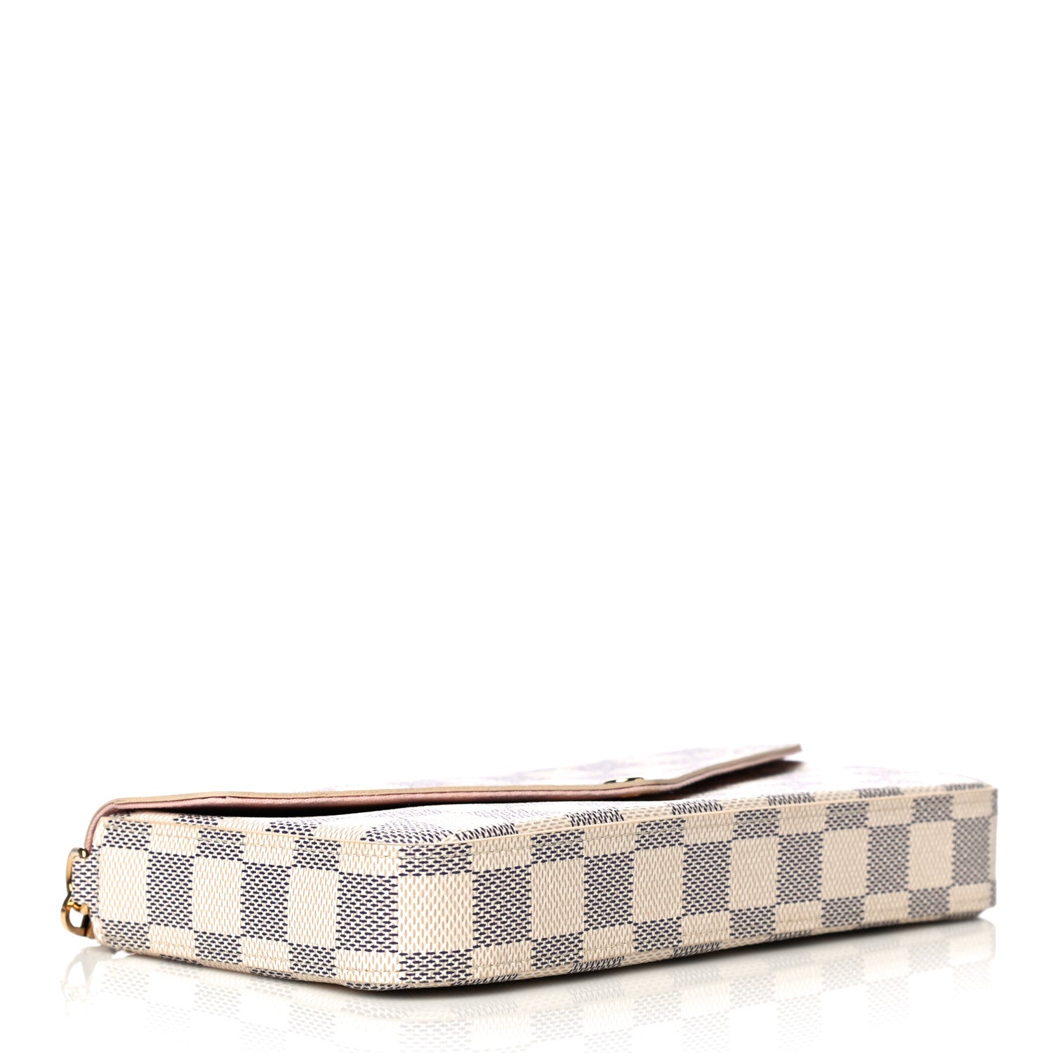 Louis Vuitton Damier Azur Pochette Felicie Chain Wallet Rose Ballerine 4 of 11