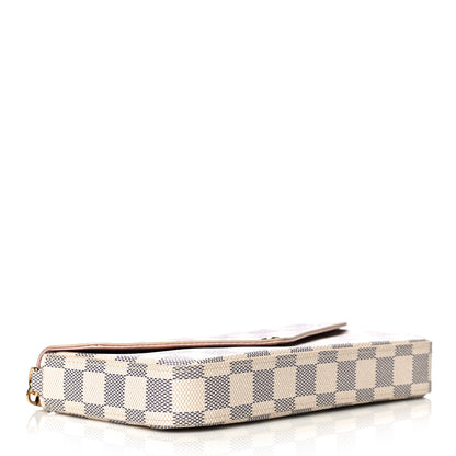 Louis Vuitton Damier Azur Pochette Felicie Chain Wallet Rose Ballerine 4 of 11