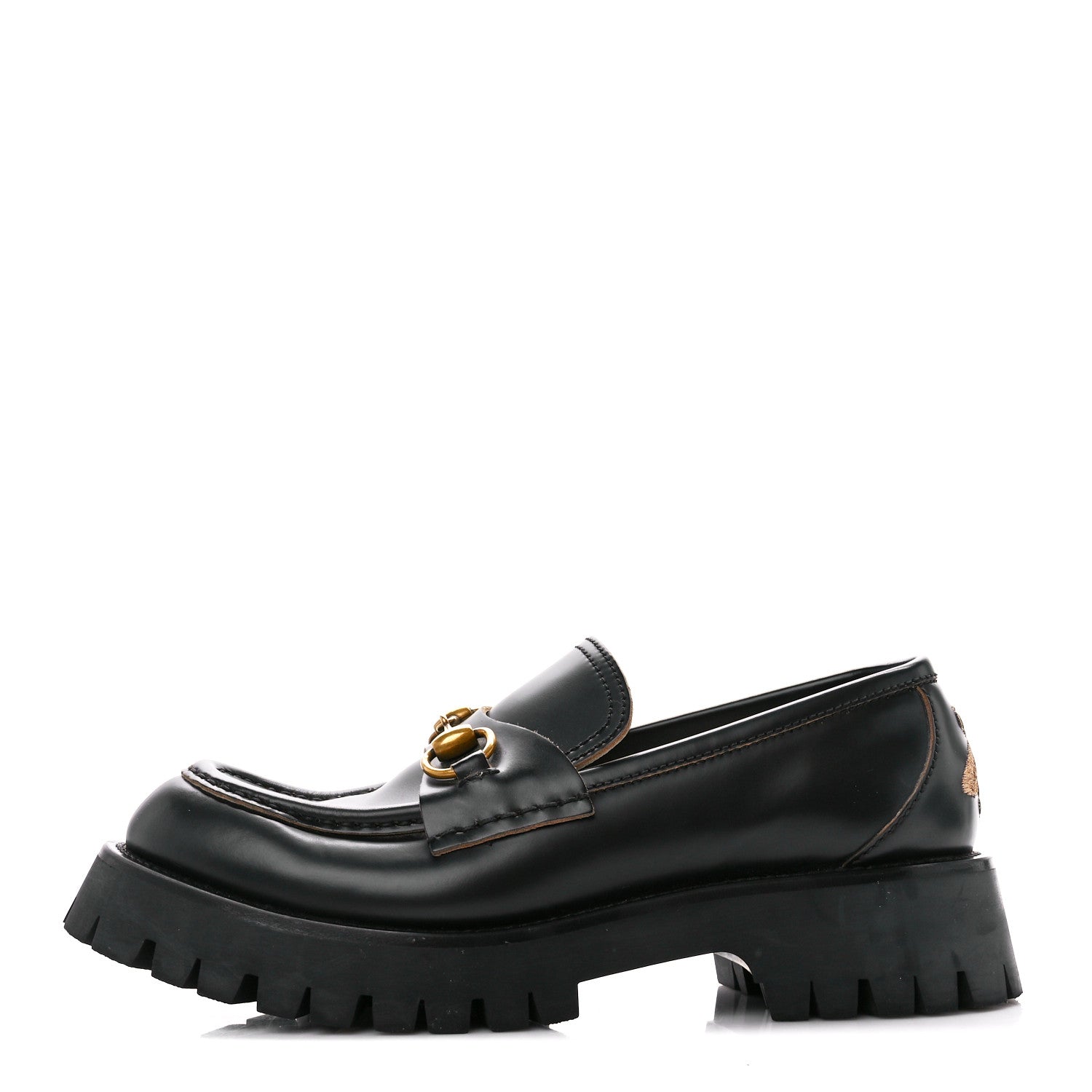 Gucci Cordovan Lux Womens Harald Horsebit 25mm Platform Loafers 38 Black 1 of 10