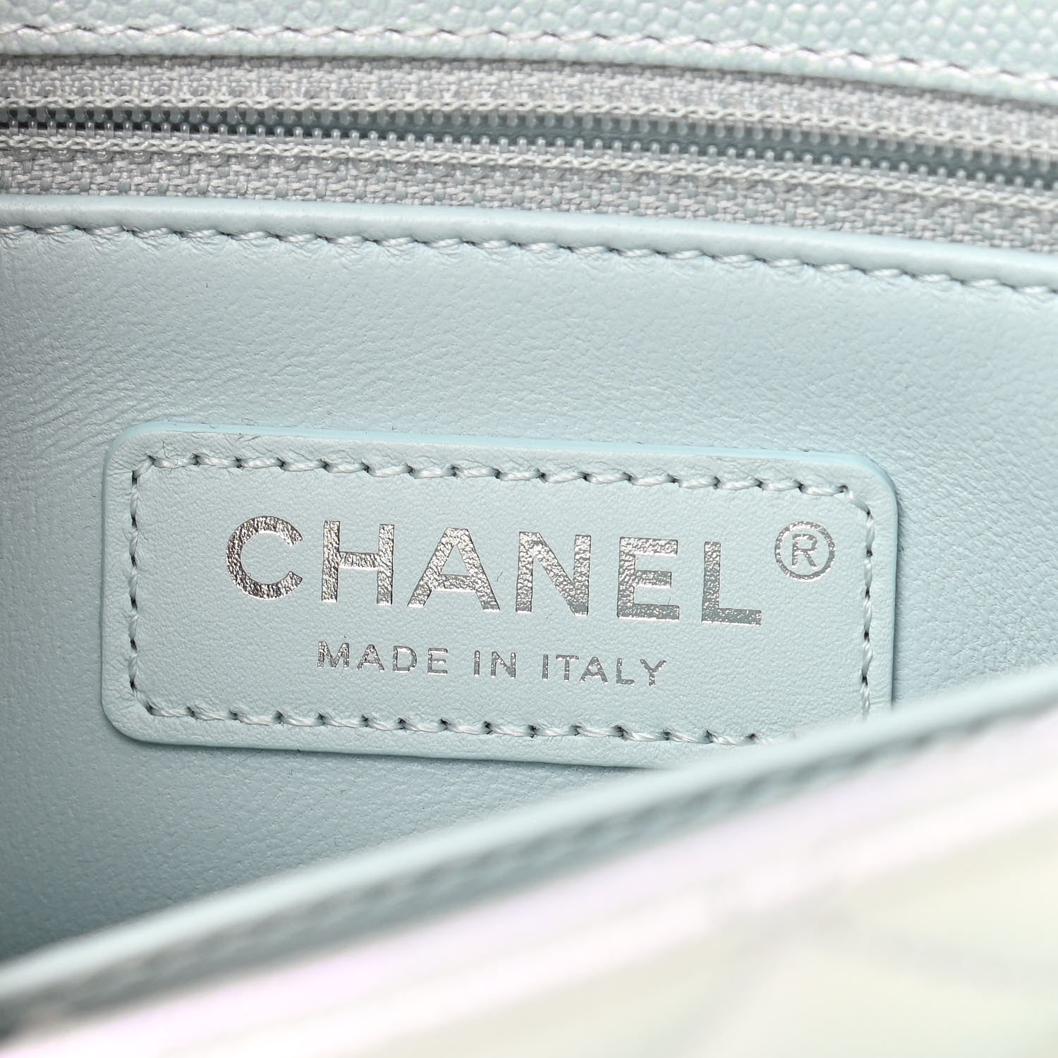 Chanel Iridescent Caviar Quilted Mini Coco Handle Flap Light Blue 6 of 10