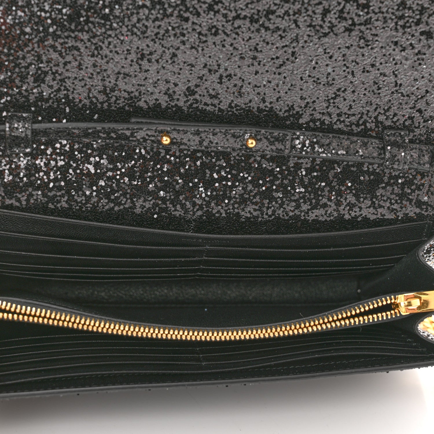 Saint Laurent Glitter Classic Monogram Chain Wallet Black Multicolor 6 of 10