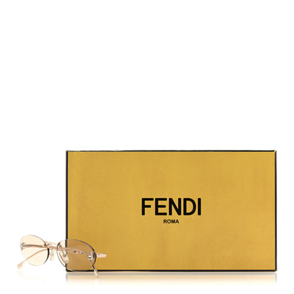 Fendi Metal Crystal Fendi First Oval Sunglasses FE4075US Gold Pink 8 of 8