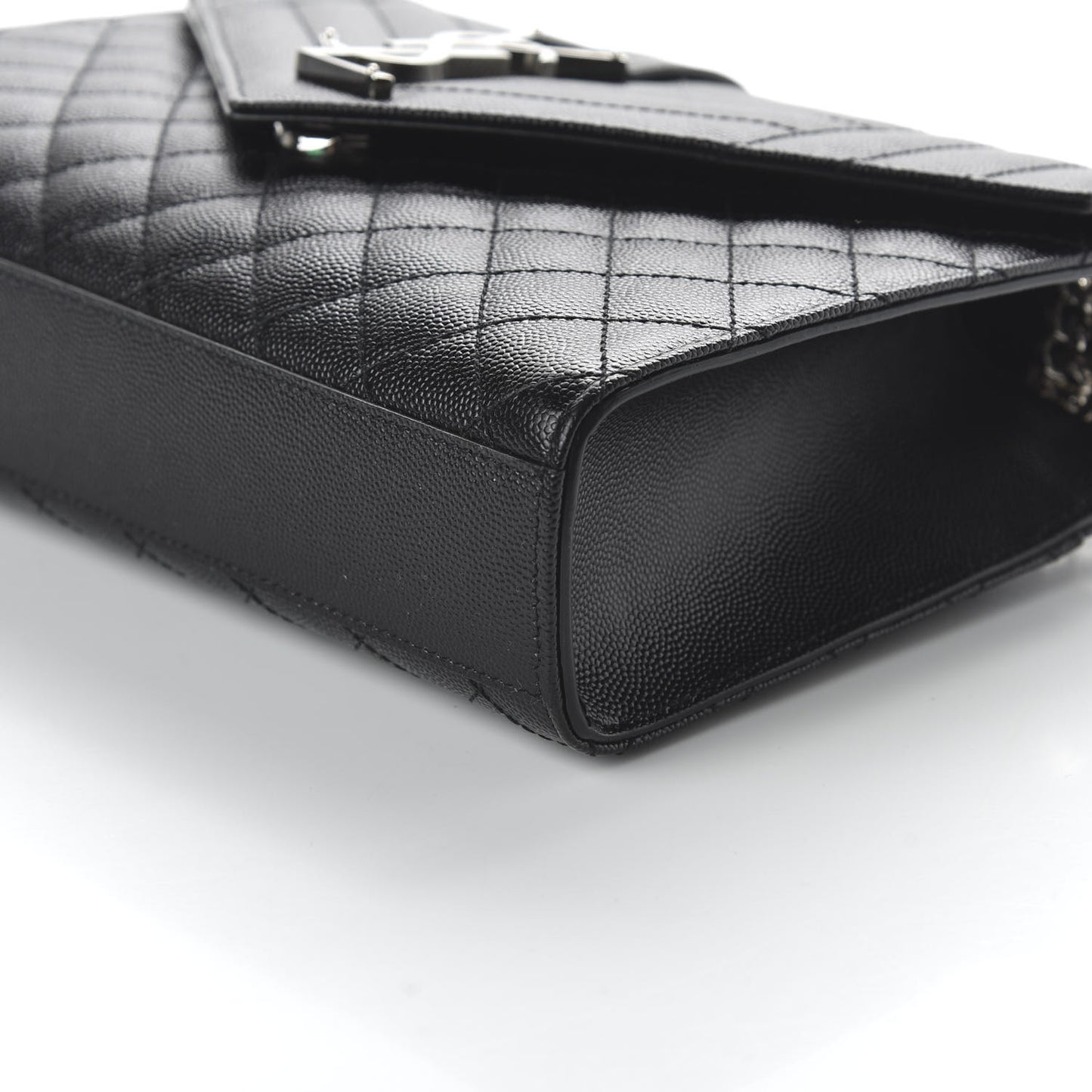 Grain De Poudre Textured Mixed Matelasse Triquilt Medium Monogram Satchel Black