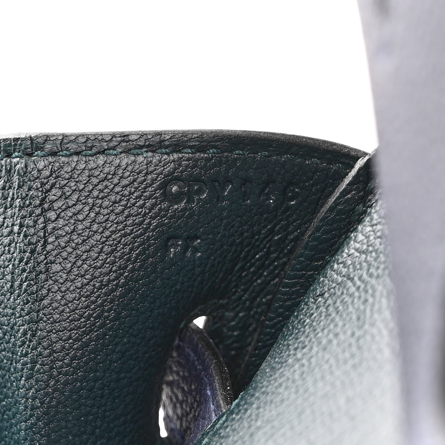Hermes Togo Swift Officier Birkin 35 Bleu Nuit Vert Cypress 7 of 11