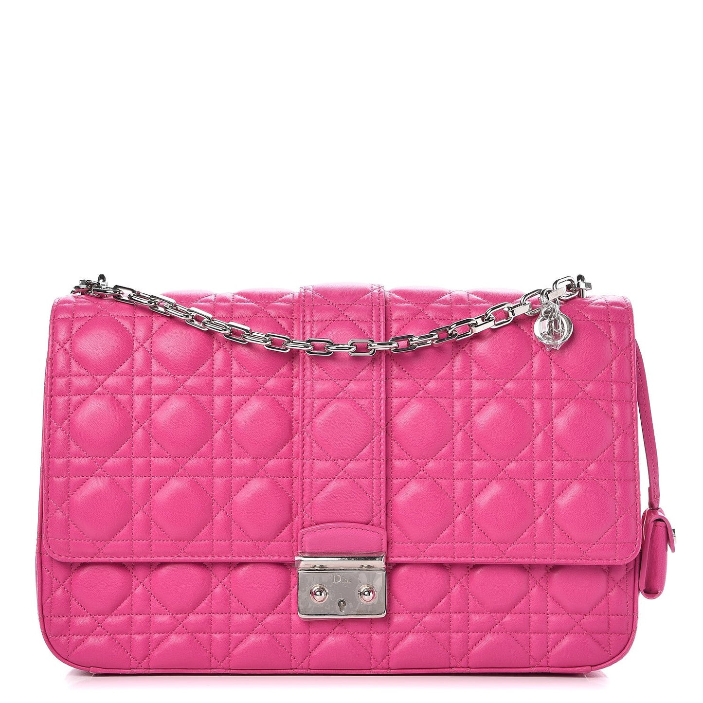Lambskin Cannage Large Miss Dior Flap Fuchsia