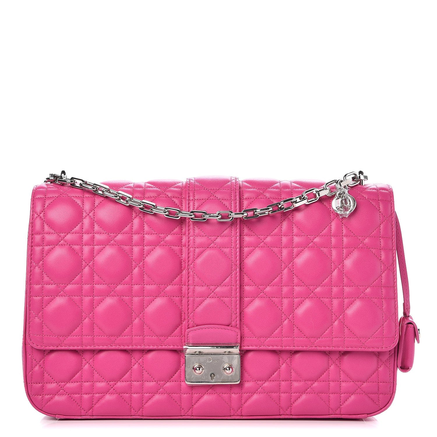 Christian Dior Lambskin Cannage Large Miss Dior Flap Fuchsia 1 of 11