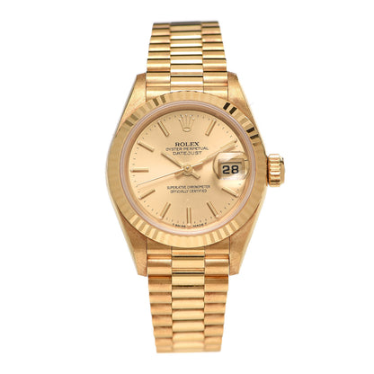 Rolex 18K Yellow Gold 26mm Oyster Perpetual Datejust President Watch Champagne 69178 1 of 6