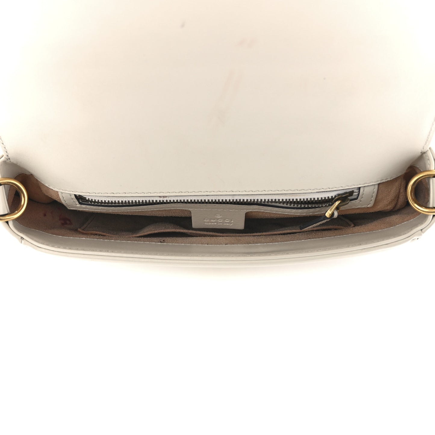 Calfskin Matelasse Small GG Marmont Top Handle Shoulder Bag White