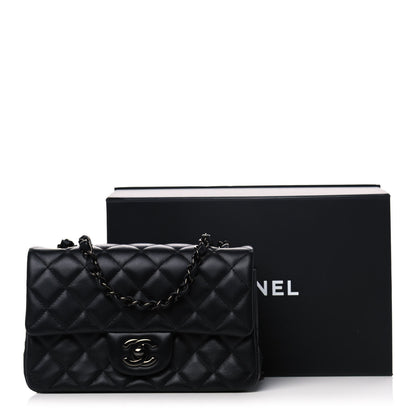 Chanel Lambskin Quilted Mini Rectangular Flap So Black 13 of 13