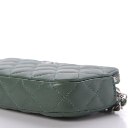 Chanel Lambskin Quilted Small Clutch With Chain Green 7 of 11