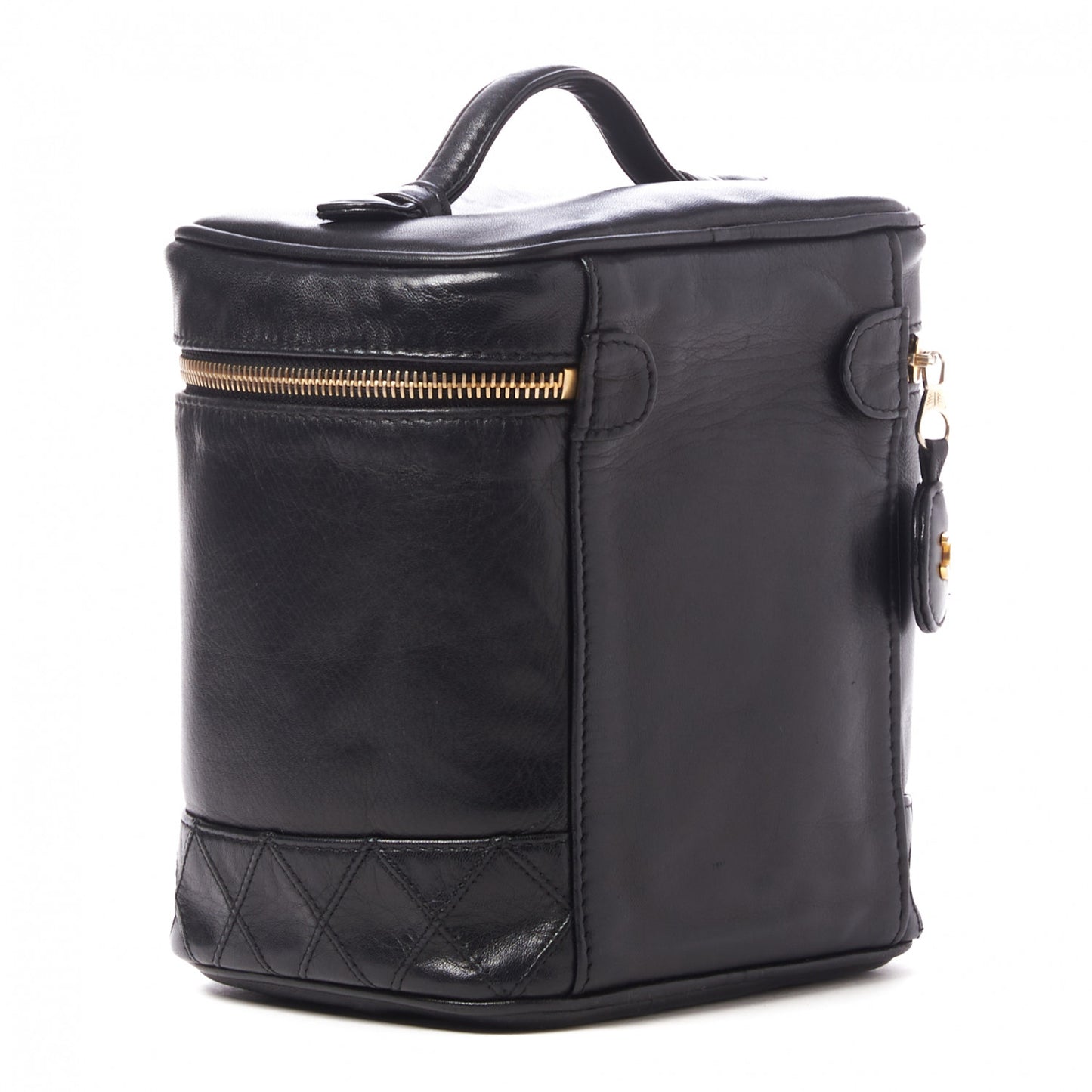 Lambskin Vanity Cosmetic Case Black