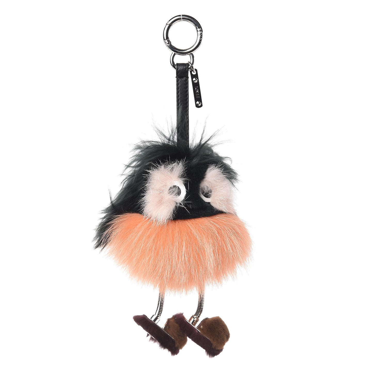 Mink Fox Fur Dad Wonders Bag Charm Black Multicolor