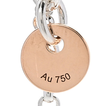 Hermes Sterling Silver 18K Rose Gold PM Ex-Libris Pendant Necklace 5 of 6