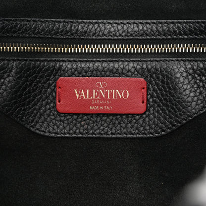 Valentino Garavani Grained Calfskin Small Rockstud Shoulder Tote Black 6 of 20