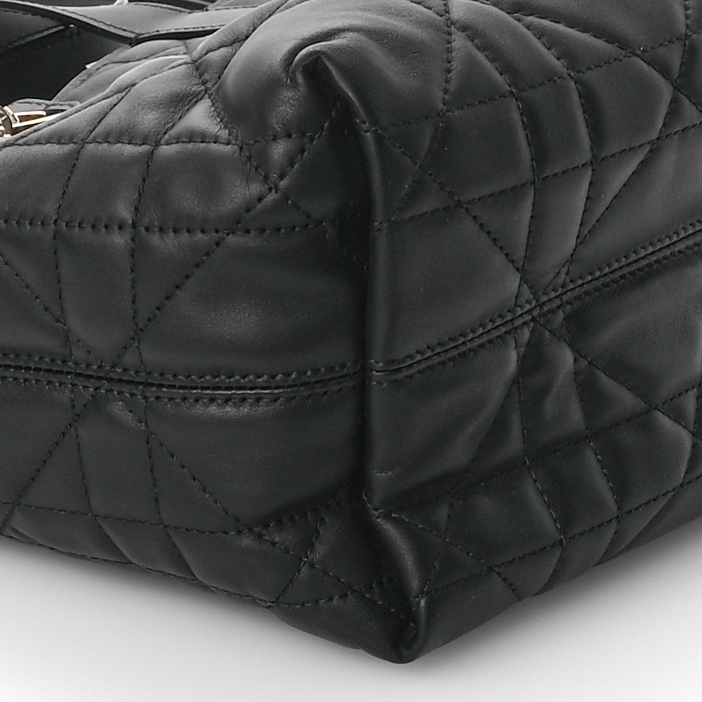 Calfskin Macrocannage Small Toujours Vertical Tote Black