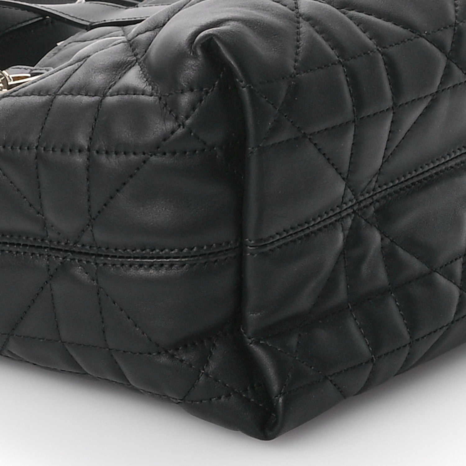 Christian Dior Calfskin Macrocannage Small Toujours Vertical Tote Black 9 of 11