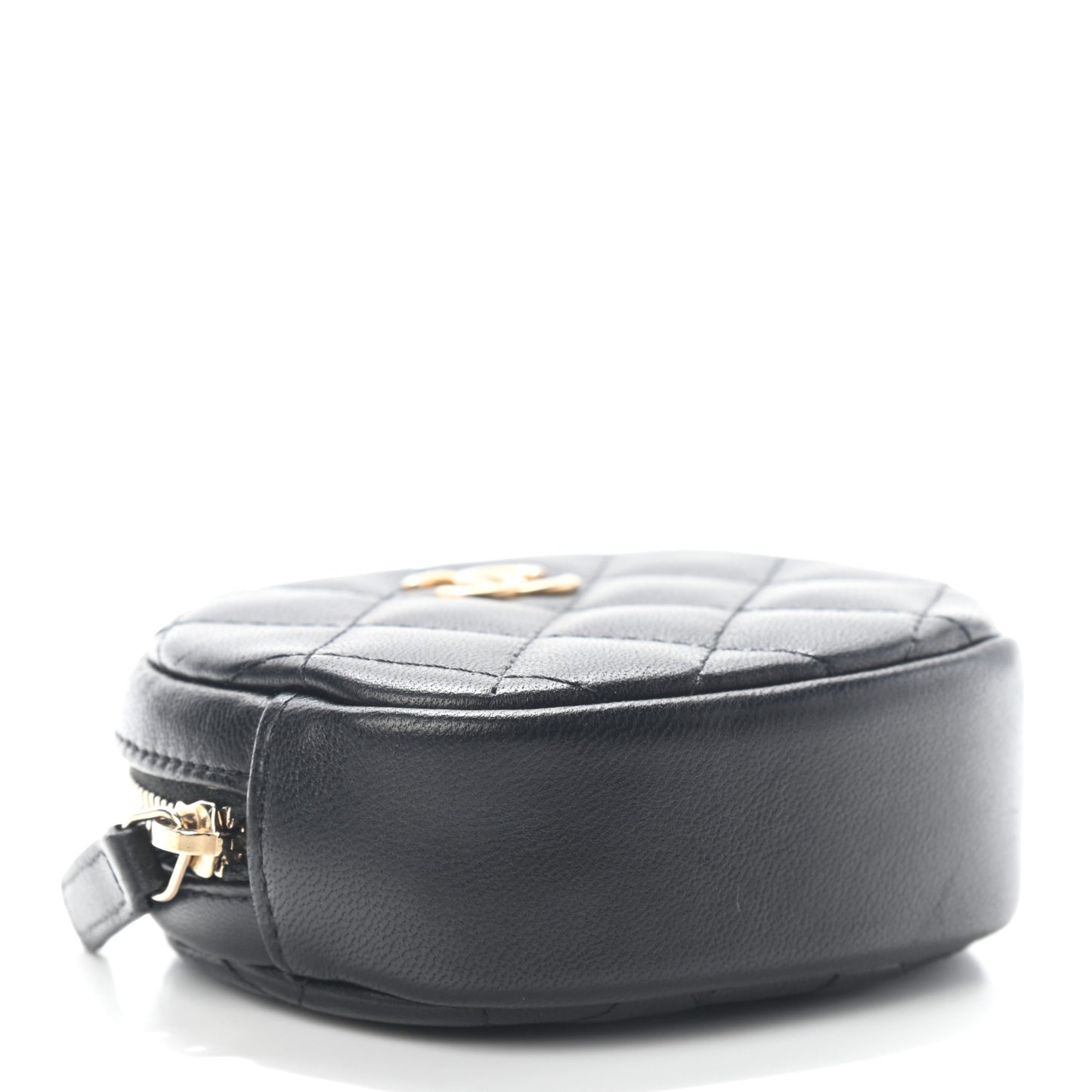 Lambskin Quilted Zip Around Classic Coin Purse Black