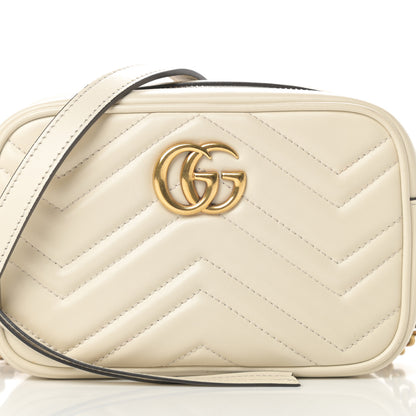 Gucci Calfskin Matelasse Mini GG Marmont Chain Shoulder Bag White 8 of 14