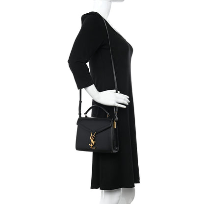 Saint Laurent Calfskin Mini Classic Monogram Cassandra Top Handle Black 2 of 12