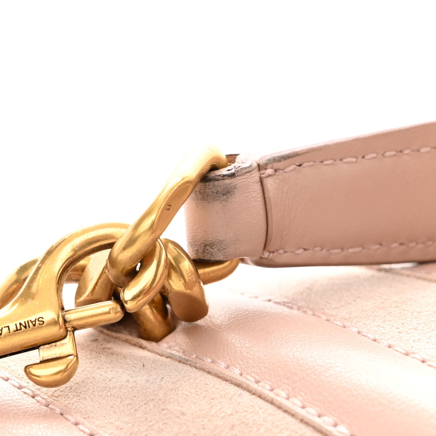 Calfskin Suede Matelasse Chevron Medium Monogram College Bag Rose Poudre