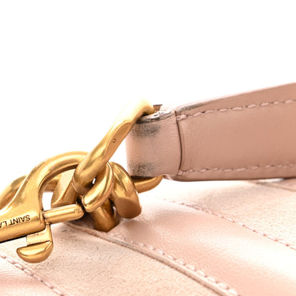 Saint Laurent Calfskin Suede Matelasse Chevron Medium Monogram College Bag Rose Poudre 13 of 16