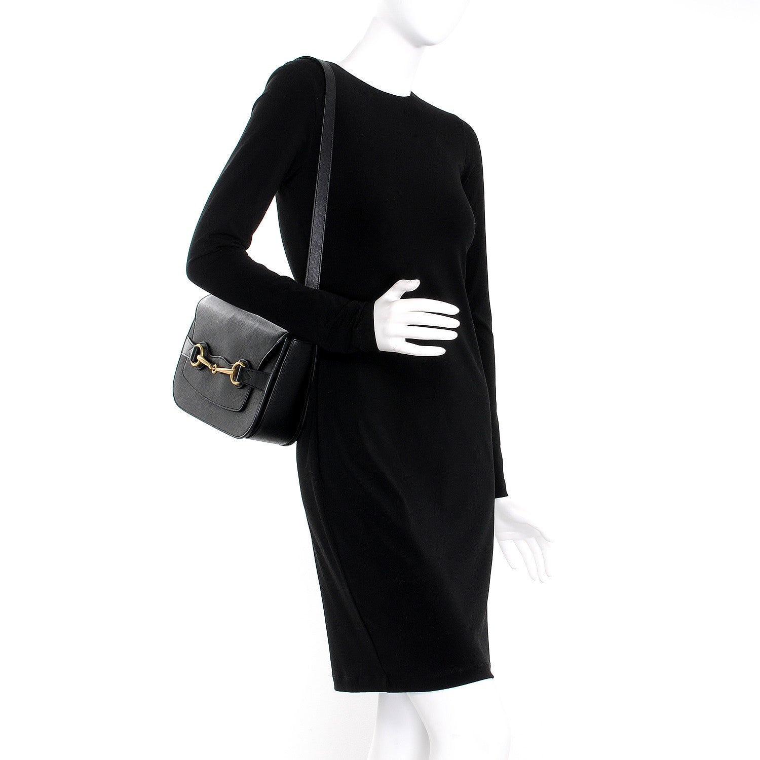 Gucci Textured Calfskin Bright Bit Flap Bag Nero Black 2 of 7