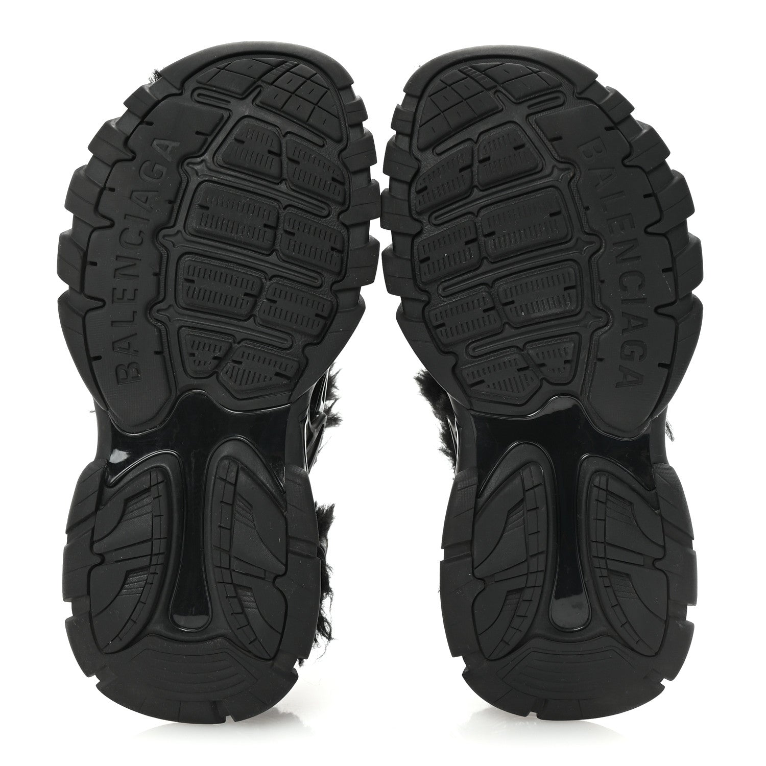 Balenciaga Faux Fur Rubber Mesh Womens Track Sandals 40 Black 6 of 9