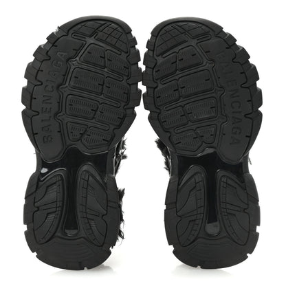 Balenciaga Faux Fur Rubber Mesh Womens Track Sandals 40 Black 6 of 9