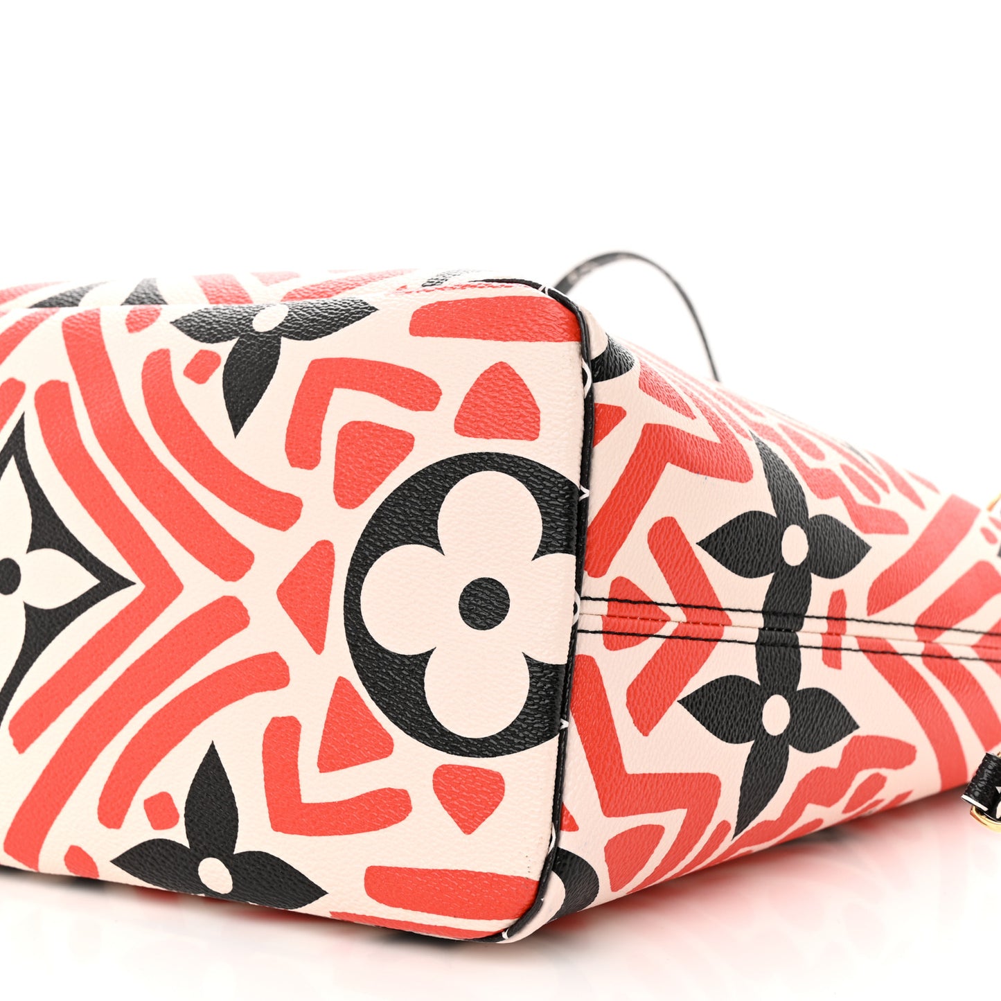 Monogram Giant Crafty Neverfull MM Creme Rouge Black