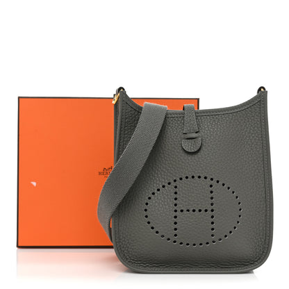 Hermes Taurillon Clemence Evelyne TPM Gris Meyer 7 of 7