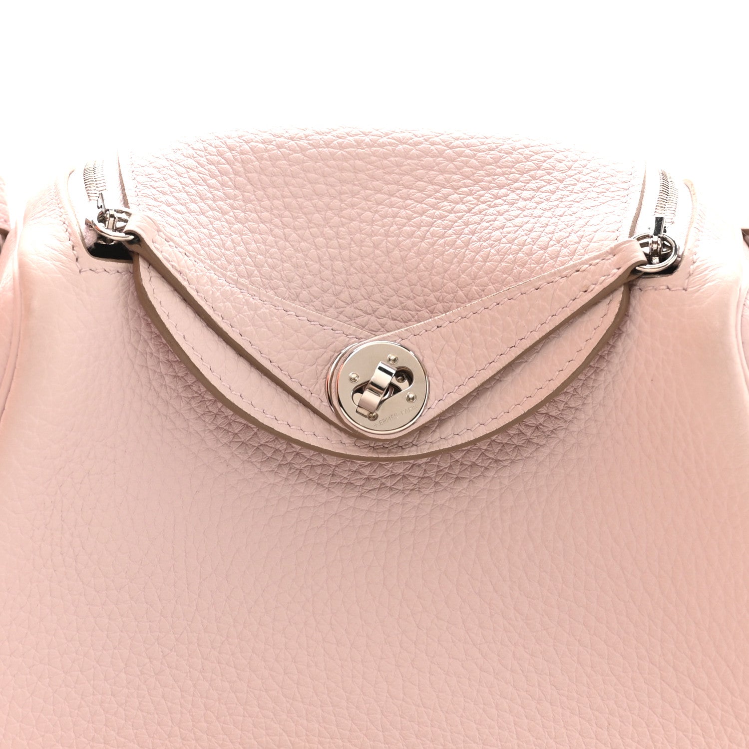 Hermes Taurillon Clemence Verso Mini Lindy 20 Mauve Pale Mushroom 8 of 12