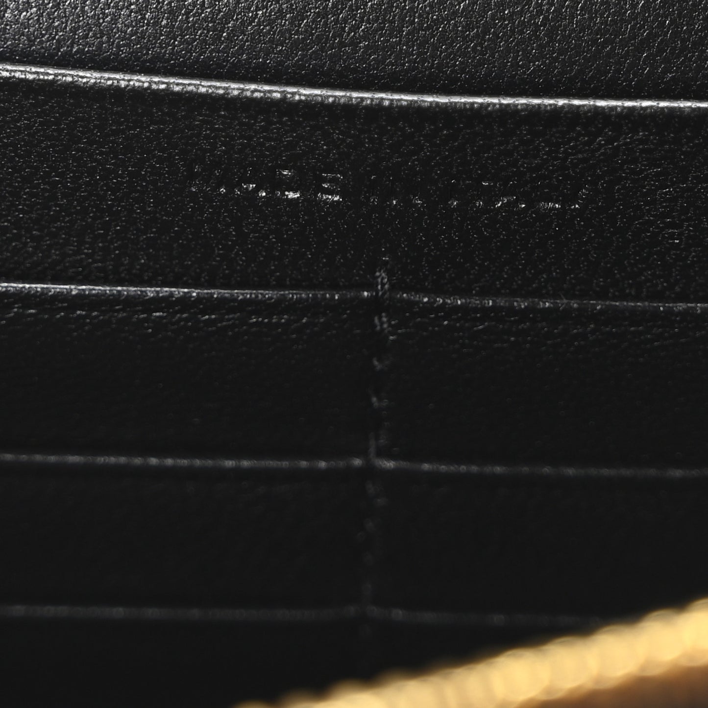 Calfskin Matelasse Chevron Monogram Envelope Chain Wallet Black