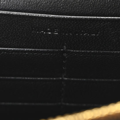 Saint Laurent Calfskin Matelasse Chevron Monogram Envelope Chain Wallet Black 7 of 10