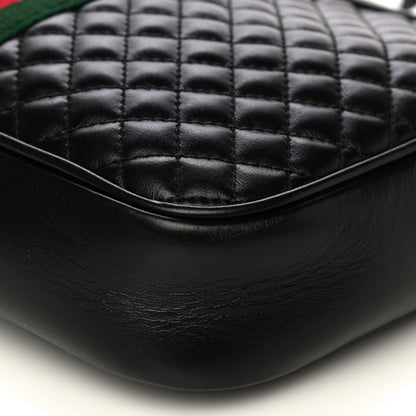 Gucci Calfskin Web Trapuntata Small GG Shoulder Bag Black 10 of 12