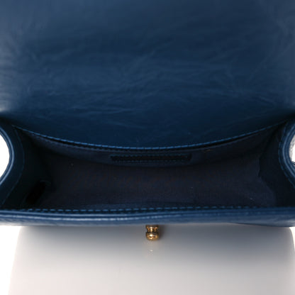 Chanel Aged Calfskin Quilted Small Jacket Boy Flap Navy 5 of 11