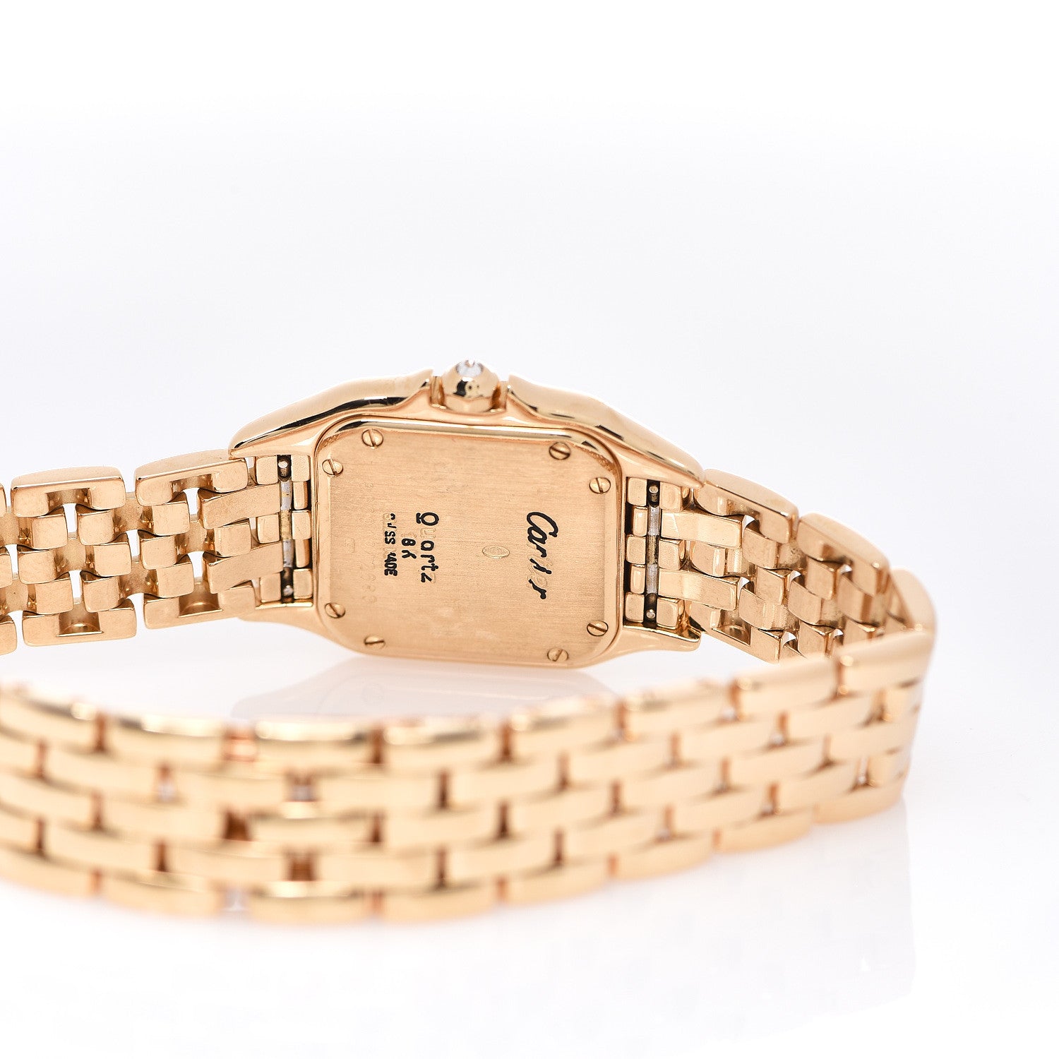 Cartier 18K Yellow Gold Diamond 22mm Panthere Quartz Watch 4 of 4