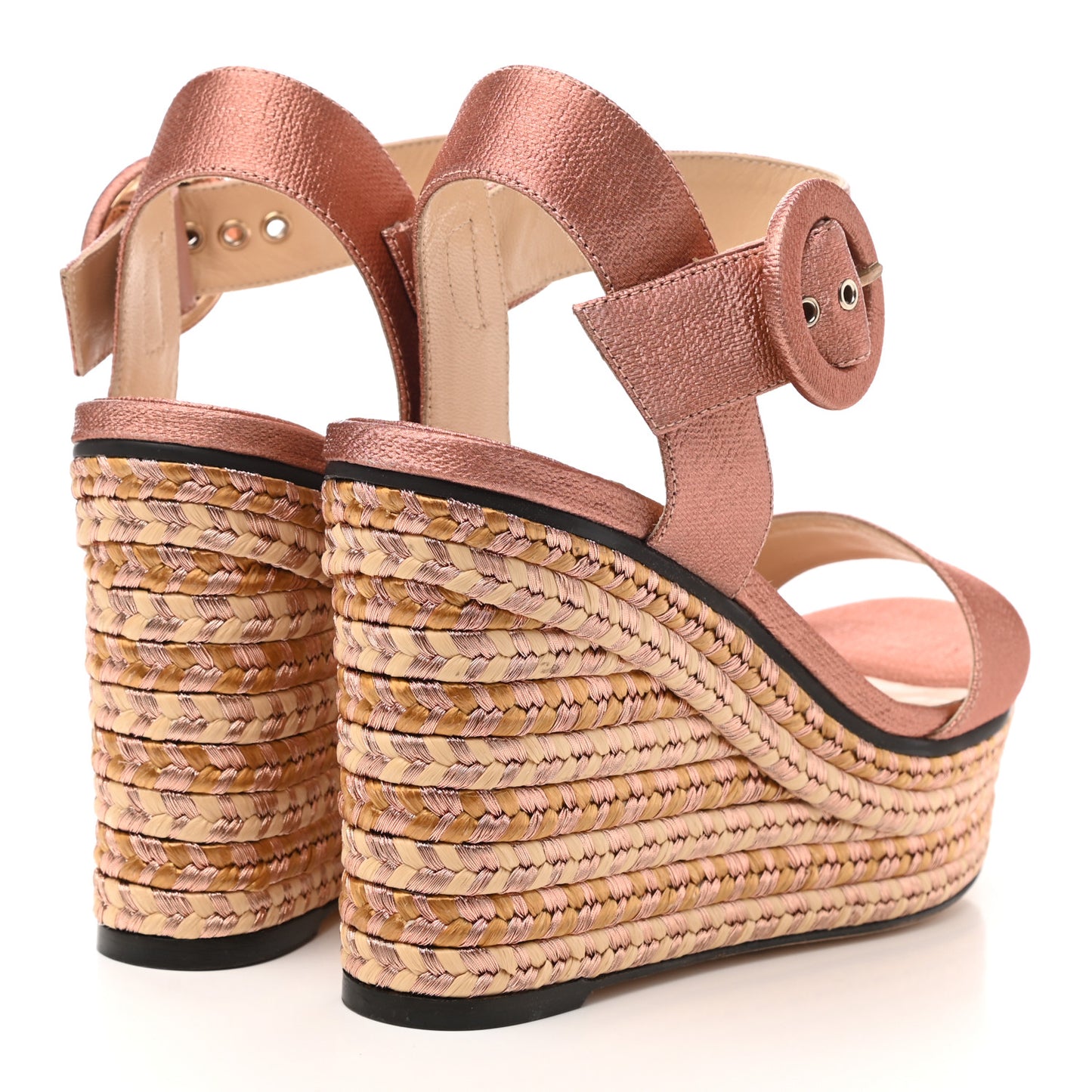Calfskin Abigail 100 Wedge Sandal 39 Rose Gold