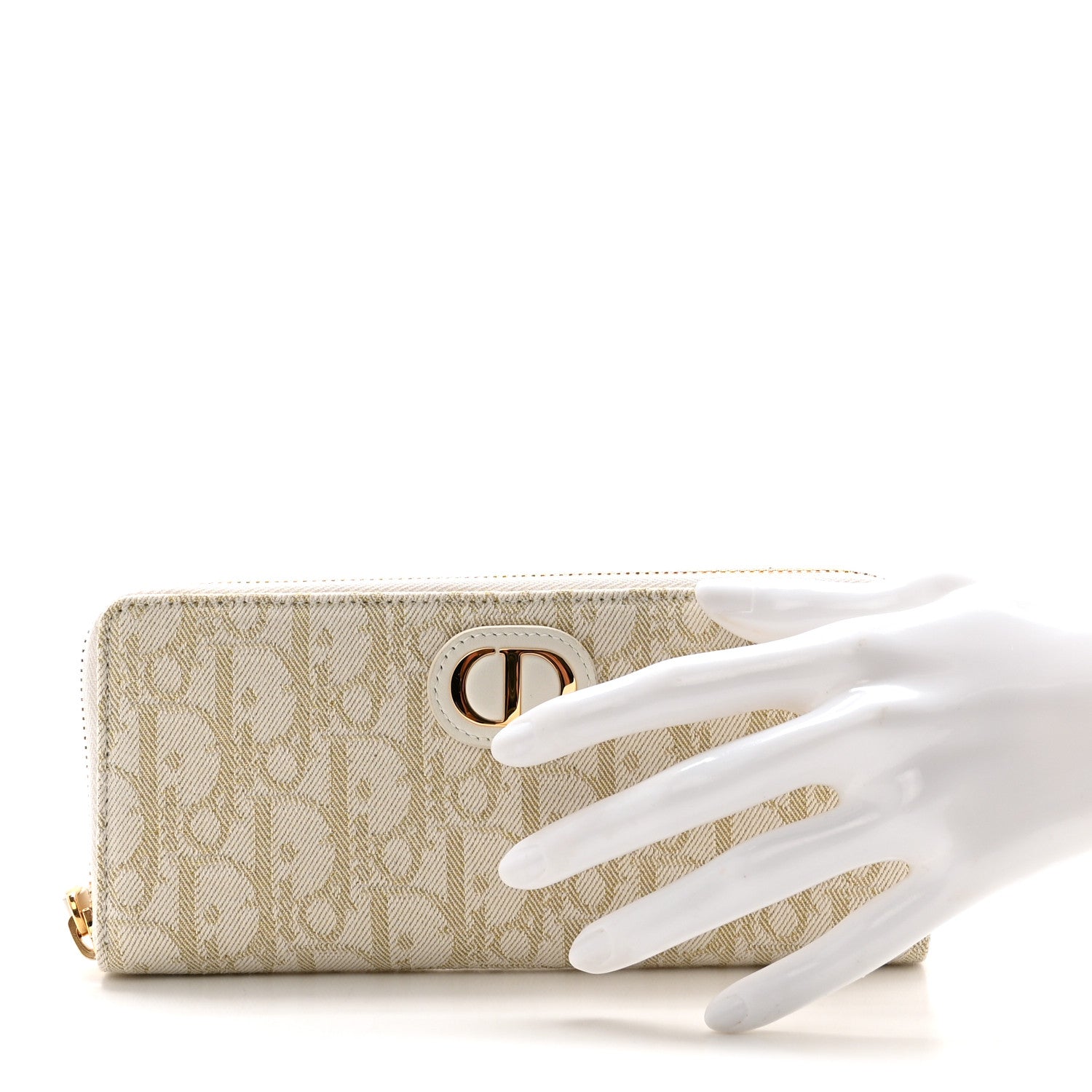 Christian Dior Metallic Oblique 30 Montaigne Voyageur Slim Wallet Or Multicolor 2 of 7