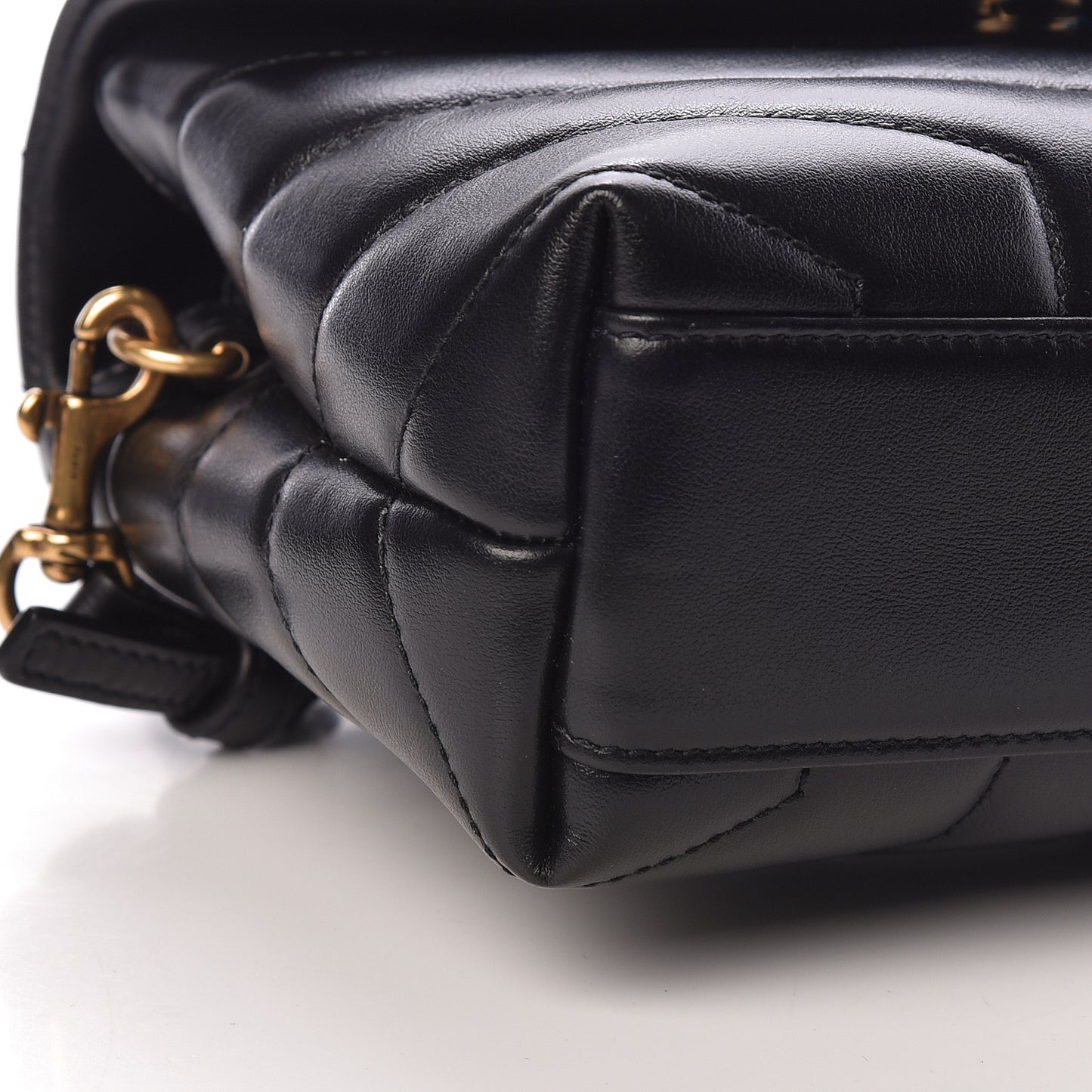 Calfskin Y Quilted Monogram Toy Loulou Crossbody Bag Black