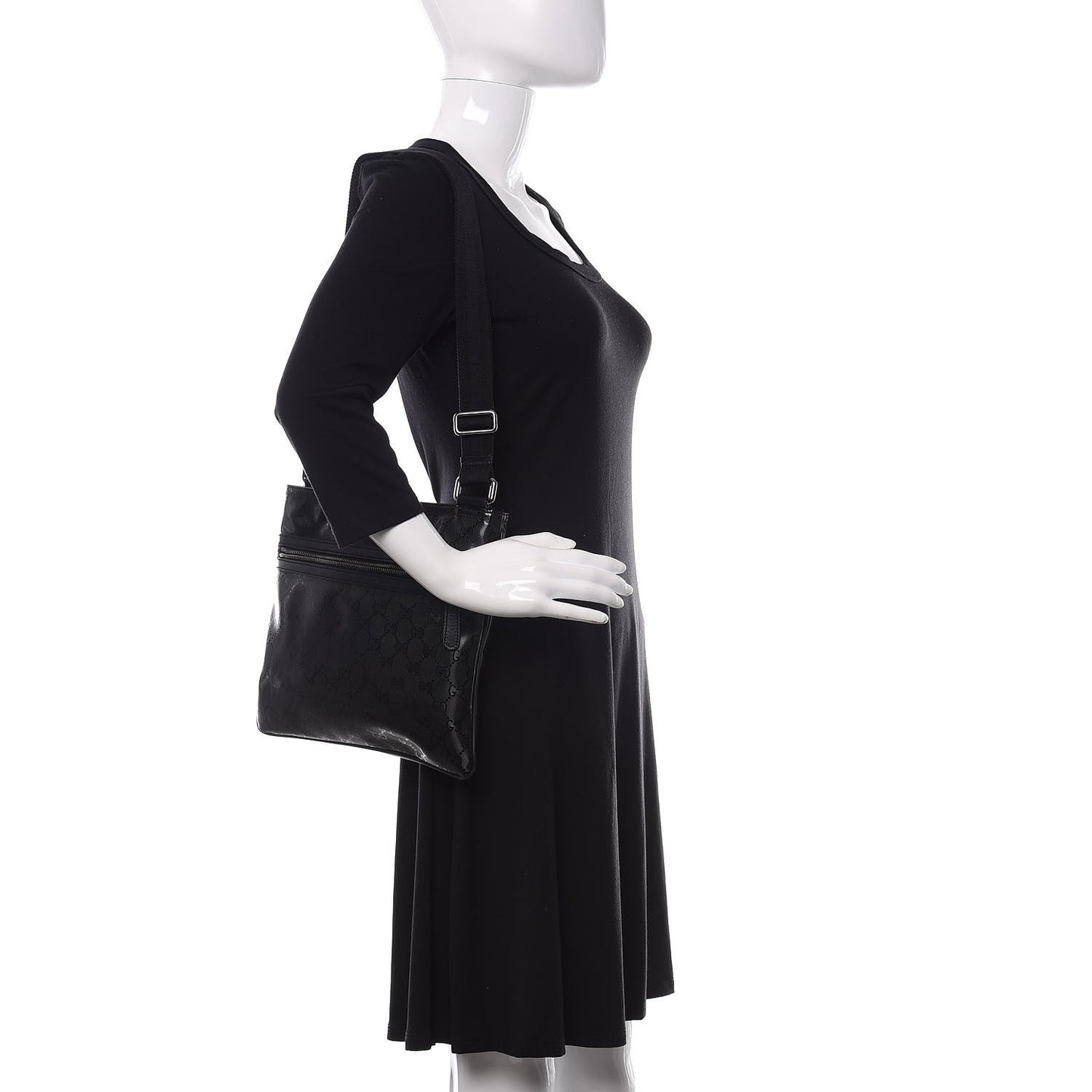 Imprime Monogram Small Flat Messenger Bag Black
