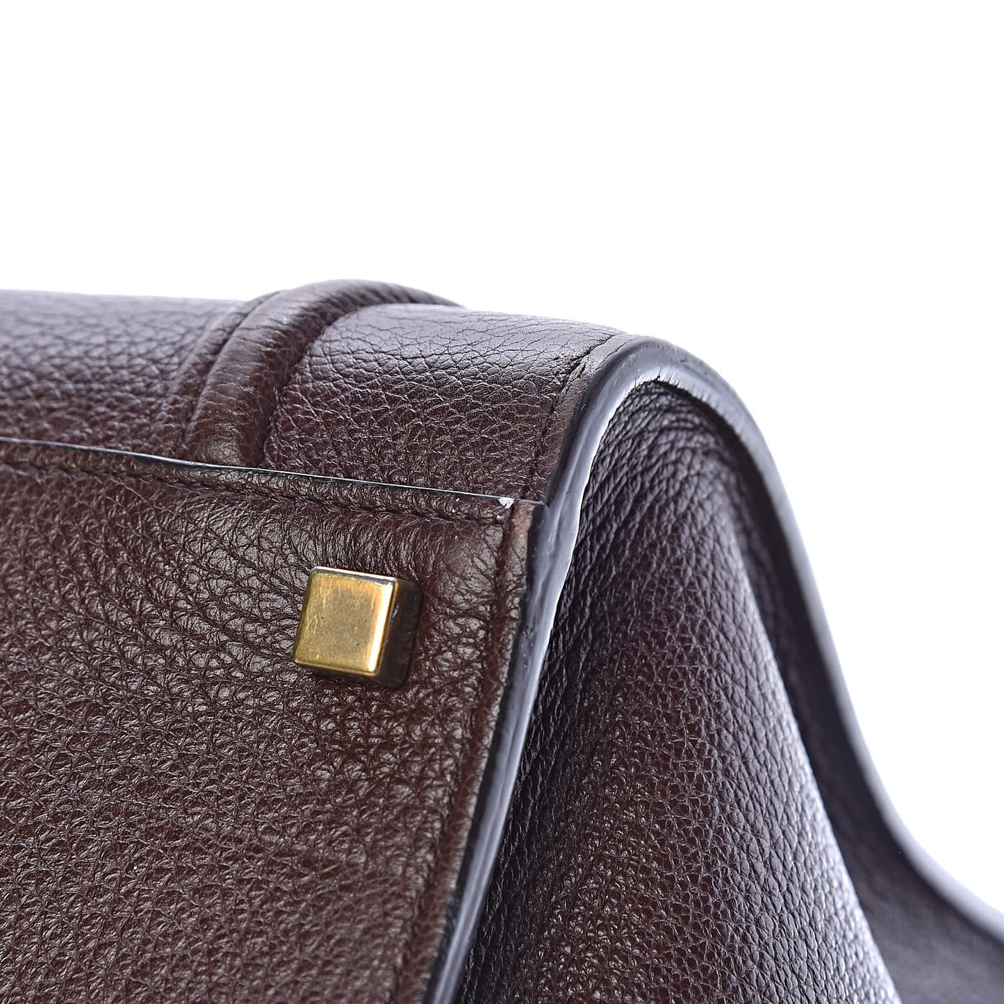 Shiny Grained Calfskin Medium Phantom Luggage Brown