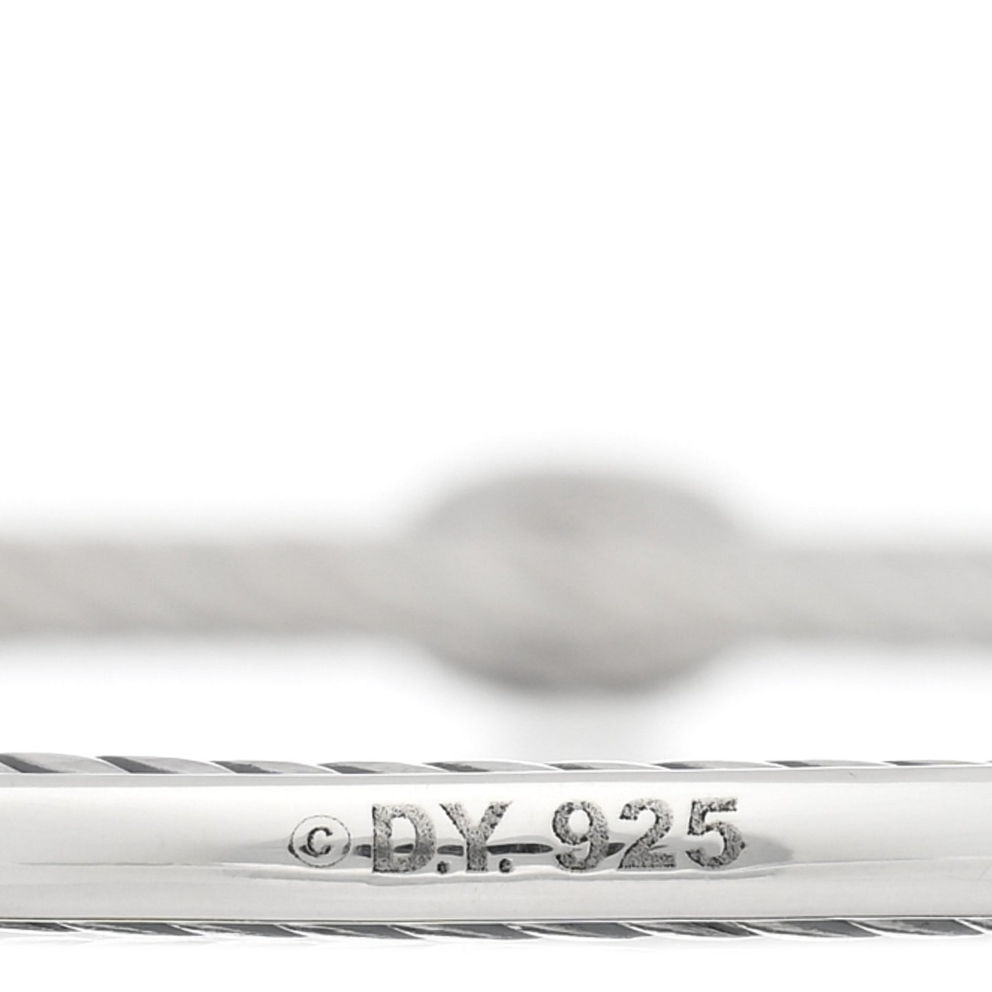 Sterling Silver Diamond 3mm Oval Cable Bangle Bracelet