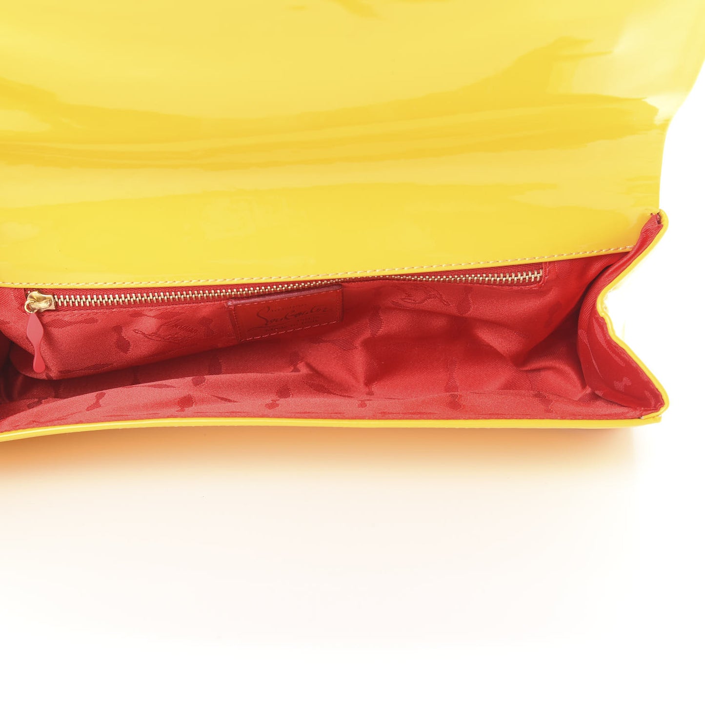 Patent Calfskin Aionoeud Bow Clutch Yellow