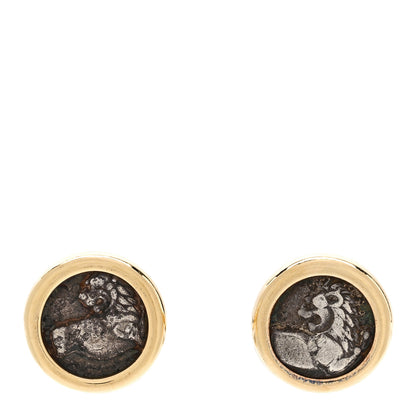 Bulgari 18K Yellow Gold Ancient Coin Cufflinks 1 of 6