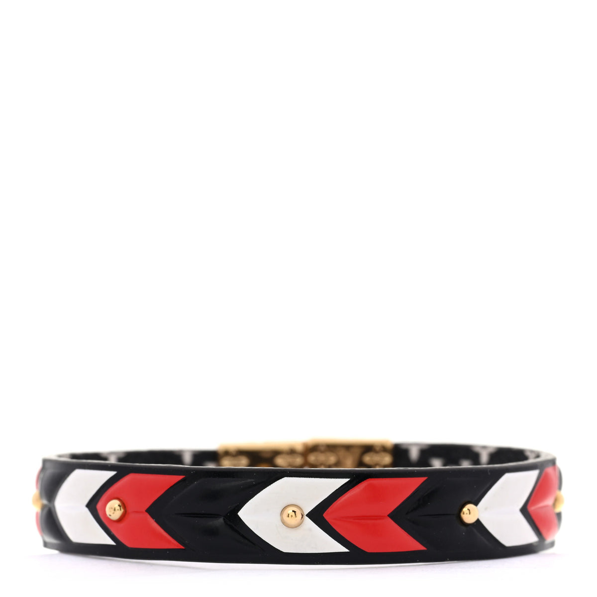 Louis Vuitton Monogram LV Crafty Reversible Bracelet 17 Black Cream Red 1 of 6