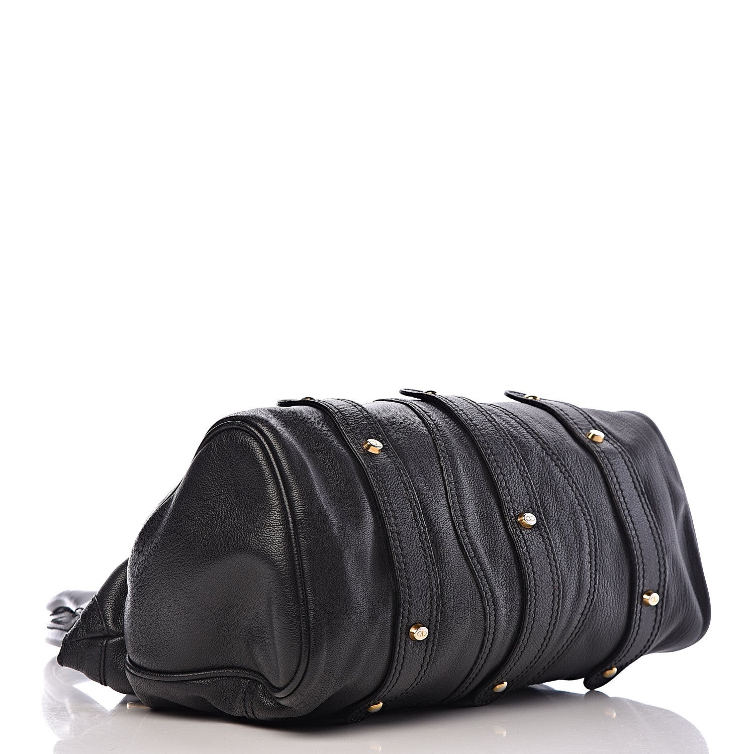 Valentino Garavani Grained Calfskin Catch Satchel Black 4 of 9