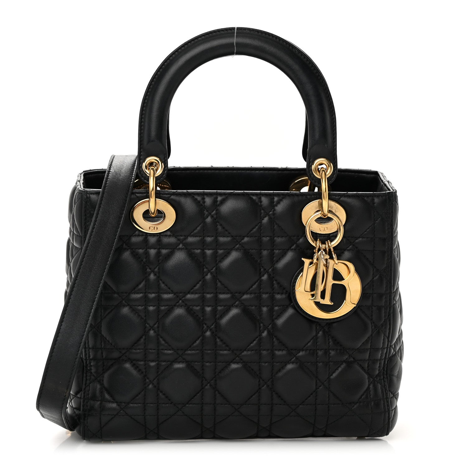 Christian Dior Lambskin Cannage Medium Lady Dior Black 1 of 15